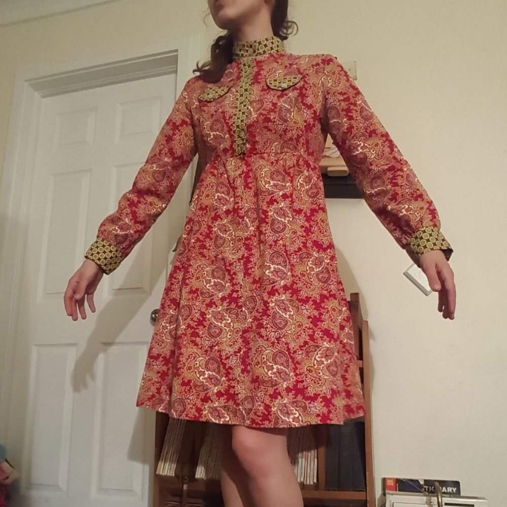 Denise Vintage Boho Long sleeved dress Size S